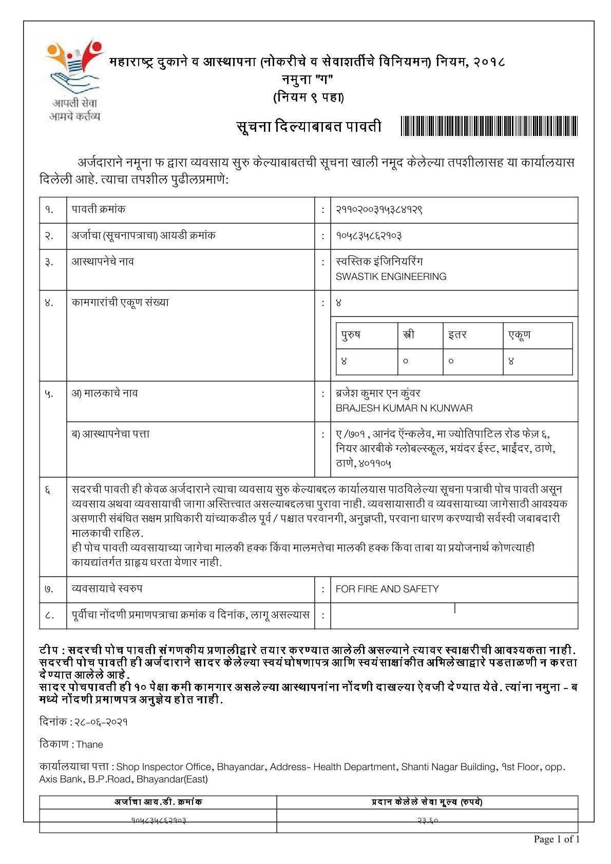 Maharashtra Ghumasta Licence